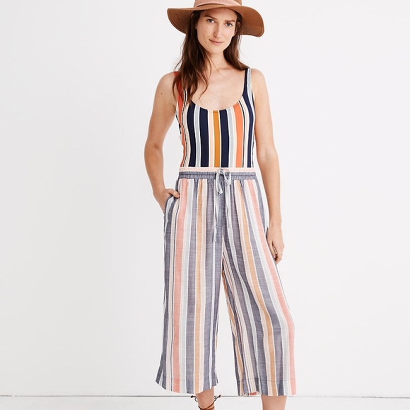 Madewell Cover-Up Crop Pants in Towel Stripe - Picture 9 of 13
